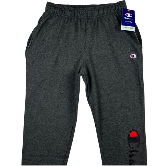 Champion Mens Fleece Jogger Pants Size L (32x31") Gray-Multi Graphic Tapered Leg - Picture 2 of 9